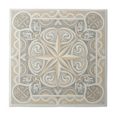 Neutral Mediterranean Pattern Pat#12 Greige ID1195 Tegeltje (Voorkant)