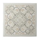 Neutral Mediterranean Pattern Pat#17 Greige ID1195 Tegeltje (Voorkant)