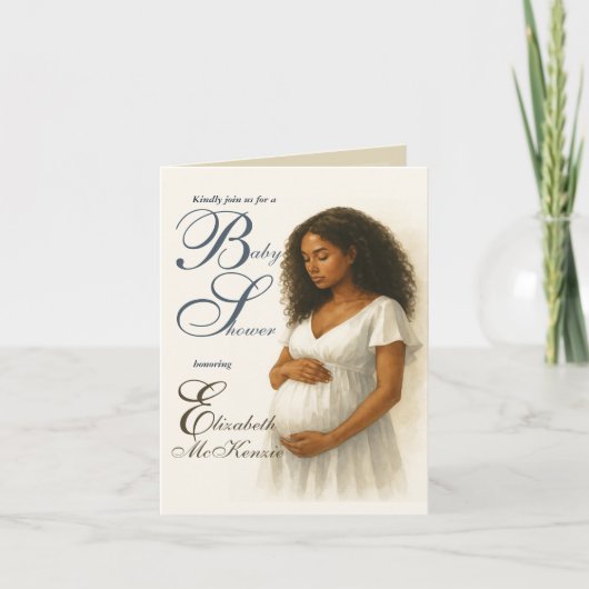 Neutral Minimal Baby Shower Black Mom to be (Voorkant)