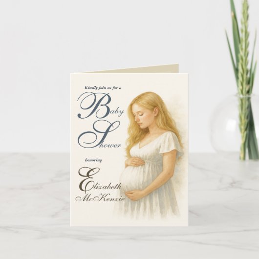 Neutral Minimal Baby Shower Blode Mom to be (Voorkant)