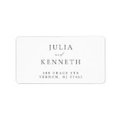 Neutral Minimal Calligraphic Wedding Etiket (Voorkant)