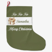 Neutral Minimal Christmas Stocking Custom Grote Kerstsok (Voorkant)