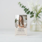 Neutral Minimal Linen Professional Photo Modern  Visitekaartje (Staand voorkant)