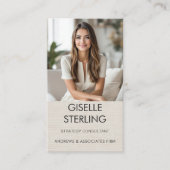 Neutral Minimal Linen Professional Photo Modern  Visitekaartje (Voorkant)