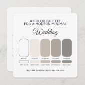 Neutral Minimal Wedding Color Palette Card Kaart (Voorkant / Achterkant)