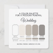 Neutral Minimal Wedding Color Palette Card Kaart (Achterkant)