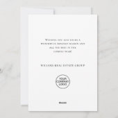 Neutral Minimalist Boho Christmas Wreath Corporate Feestdagenkaart (Achterkant)