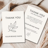 Neutral Minimalist Botanical Business Handcrafted Bedankkaart