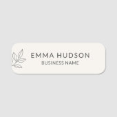 Neutral Minimalist Botanical Small Business  Naamplaatje (Voorkant)