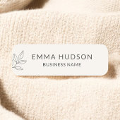 Neutral Minimalist Botanical Small Business  Naamplaatje