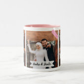 Neutral Minimalist Photo Bridesmaid  Tweekleurige Koffiemok (Center)