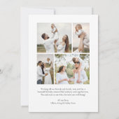 Neutral Minimalist Plaid Double-Sided Photo Feestdagenkaart (Achterkant)