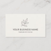 Neutral Minimalist Simple Botanical Small Visitekaartje (Achterkant)