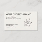 Neutral Minimalist Simple Botanical Small Visitekaartje (Voorkant)