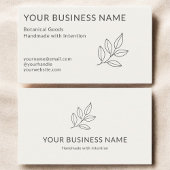 Neutral Minimalist Simple Botanical Small Visitekaartje