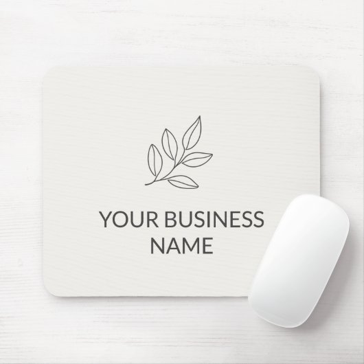 Neutral Minimalist Small Business Botanical Muismat (Met muis)