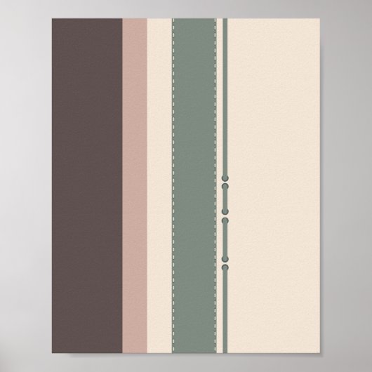 Neutral Minimalist Striped Art –Modern Pastel Poster (Voorkant)