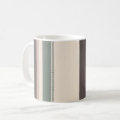 Neutral Minimalist Striped Mug – Pastel Modern Koffiemok (Voorkant links)