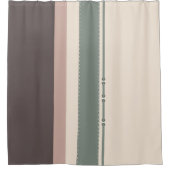 Neutral Minimalist Striped – Simple and Sleek Douchegordijn (Voorkant)