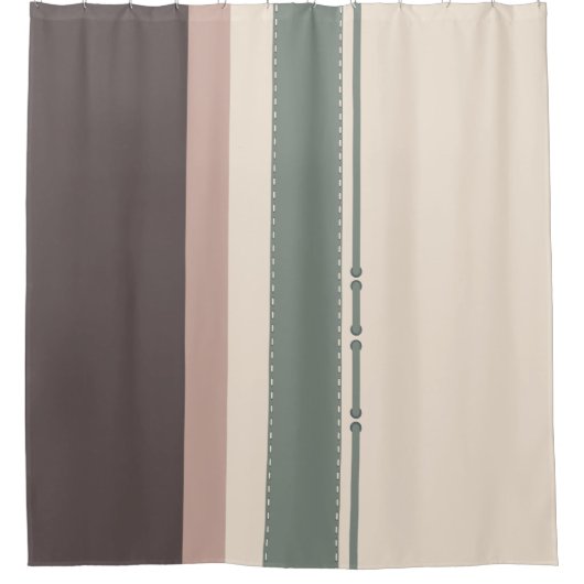 Neutral Minimalist Striped – Simple and Sleek Douchegordijn (Voorkant)