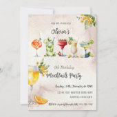  Neutral Mocktail Verjaardagsfeestuitnodiging Kaart (Voorkant)