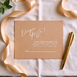 Neutral Modern Baby Shower Diaper Raffle Informatiekaartje