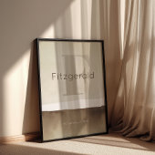 Neutral Modern Custom Last Name Wall Art Print 