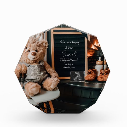 Neutral modern minimal pregnancy announcement gift fotoblokken (Voorkant)