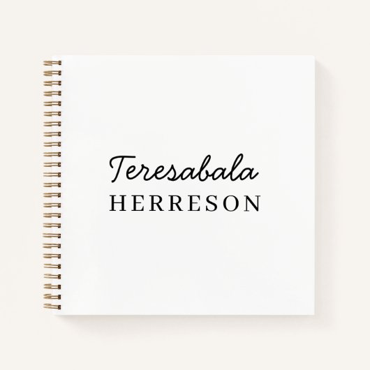 Neutral Modern Minimalist Monogram Notitieboek (Voorkant)