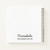 Neutral Modern Minimalist Monogram Notitieboek (Achterkant)