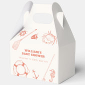 Neutral Modern Nautical Vissen Boy Baby shower Bedankdoosjes (Voorkant)