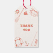 Neutral Modern Nautical Vissen Boy Baby shower Cadeaulabel (Achterkant)