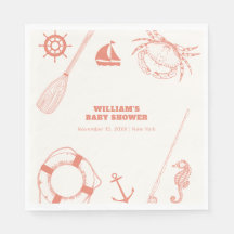 Neutral Modern Nautical Vissen Boy Baby shower
