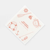 Neutral Modern Nautical Vissen Boy Baby shower Servet (Hoek)