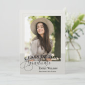 Neutral Modern Photo Graduation Announcement Kaart (Staand voorkant)