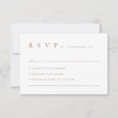 Neutral Moderne Minimalistische Bruiloft RSVP Kaar Kaartje (Voorkant)