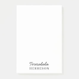 Neutral Monogram Minimalist Design Post-it® Notes