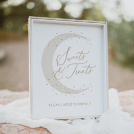 Neutral Moon Baby shower snoep en traktaties Poster