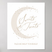 Neutral Moon Baby shower snoep en traktaties Poster (Voorkant)