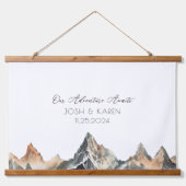 Neutral Mountain Alternative Wedding Guest Book Hangend Wandkleed (Voorkant)