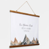 Neutral Mountain Alternative Wedding Guest Book Hangend Wandkleed (Gebogen)