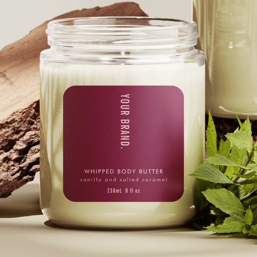 Neutral Mulberry & Pink Minimal Jar Product Label