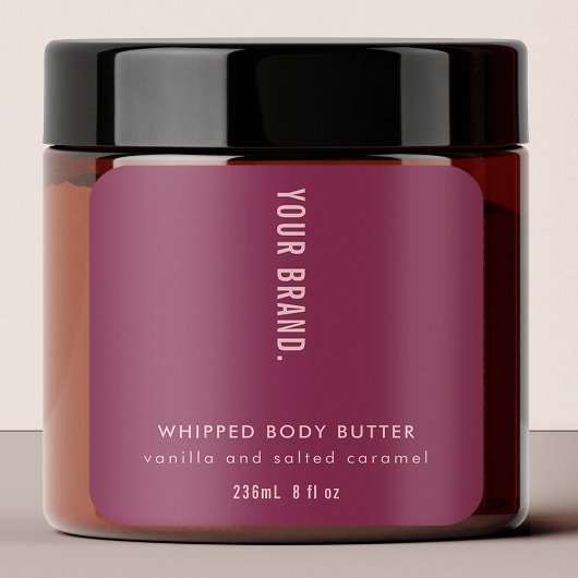 Neutral Mulberry & Pink Minimal Jar Product Label