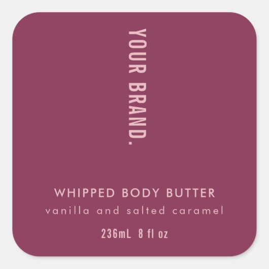 Neutral Mulberry & Pink Minimal Jar Product Label (Voorkant)