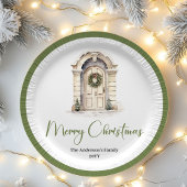 Neutral Nordic Christmas Script Personalized Plate Papieren Bordje