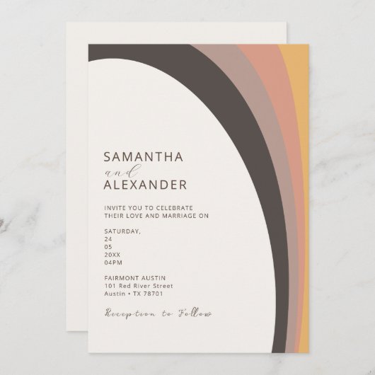 Neutral Ombre Boho Rainbow Casual Weddenschap Kaart (Voorkant / Achterkant)