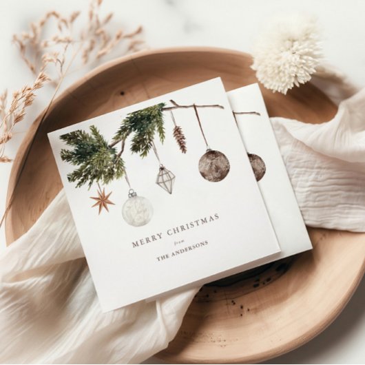 Neutral Ornaments Christmas Party Servet