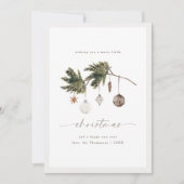 Neutral Ornaments Watercolor Feestdagenkaart (Voorkant)