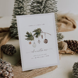 Neutral Ornaments Watercolor Feestdagenkaart