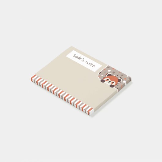 Neutral Palette Schattige Red Panda Peekabo Uw not Post-it® Notes (Schuin)